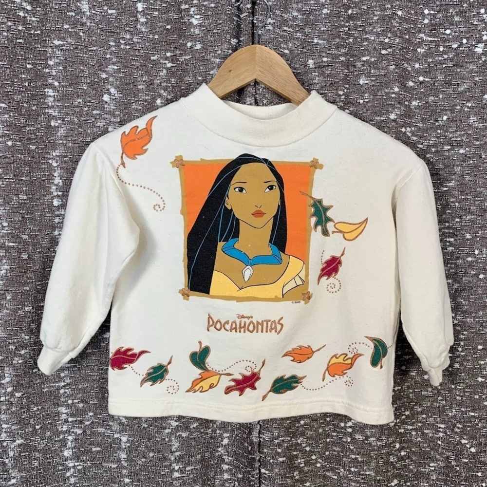 Vintage 90's Pocahontas Crewneck Sweatshirt Disney Graphic Print‎ Youth Size 7/8